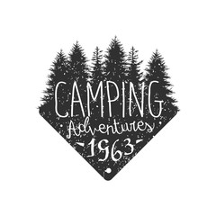 Canvas Print - Camping Adventures Vintage Emblem