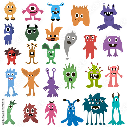 Cartoon Monsters Big Set Colorful Toy Monster Cute Monster Monster 