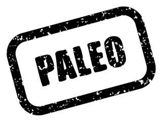 Wall Mural - Stempel: PALEO – Vektor, grunge, schwarz-weiß, schräg, freigestellt