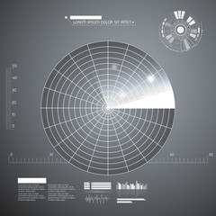 Aufkleber - Radar screen. Vector illustration for your design. Technology background. Futuristic user interface. HUD.