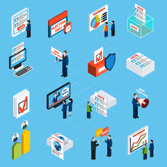 Wall Mural - Election Campaign And Voting Isometric Icons 