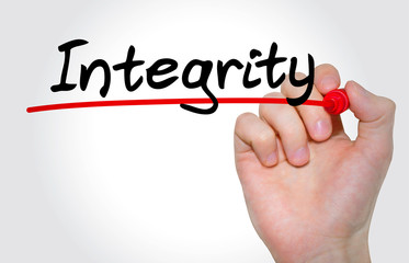 Poster - Hand writing Integrity with marker, Business concept