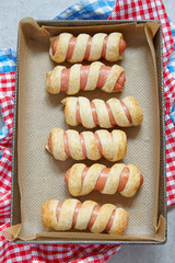 Wall Mural - Decorated sausages for Independence day