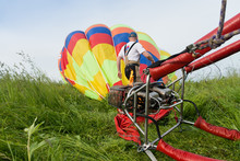 Hot Air Balloon Preparing For Launch
