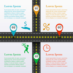 Canvas Print - Intersection road infographic