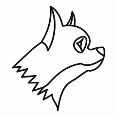 Sticker - Pinscher dog icon, outline style