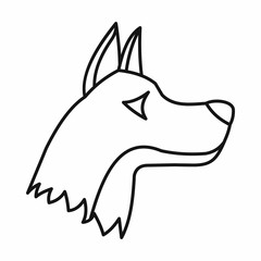Canvas Print - Doberman dog icon, outline style