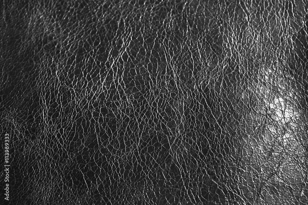 Black leather texture close up