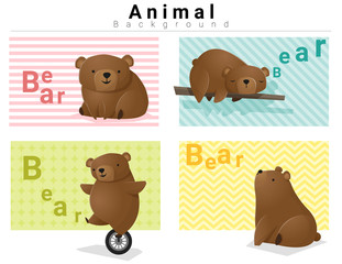 Wall Mural - Animal background with Bears , vector, illustration