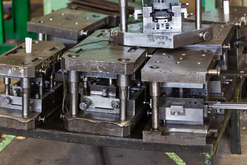 Heavy tool at an engineering plant. Tool for work on metal.