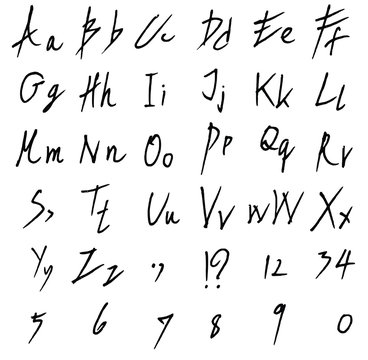Hand drawn alphabet letters Vector EPS10