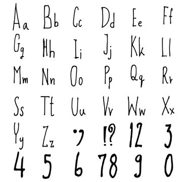 Hand drawn alphabet letters Vector EPS10
