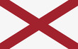 Alabama flag official proportions correct, vector illustration