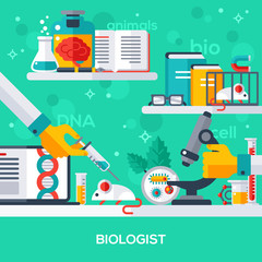 Wall Mural - concept of biologist workplace