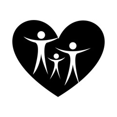 Wall Mural - Family healthy heart isolated icon design