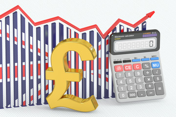 Business finance, banking and accounting chart with symbol of po