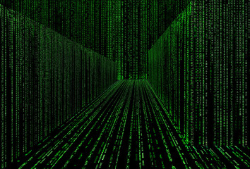 matrix style cyber corridor as big data storage