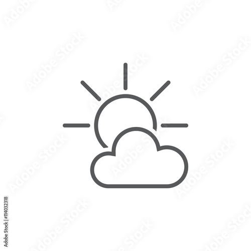 Partially Sunny weather Icon Stock Vector | Adobe Stock