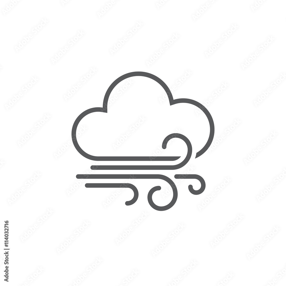 wind and clouds weather icon Stock Vector | Adobe Stock