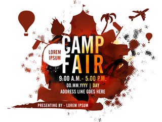 Wall Mural - Camp Fair Template, Banner or Flyer design.