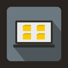 Poster - Desktop icon in flat style