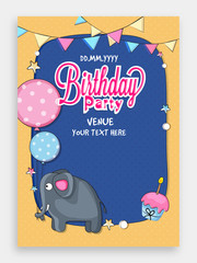 Sticker - Birthday Party Invitation Card design.