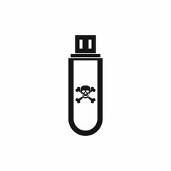 Poster - Infected USB flash drive icon, simple style