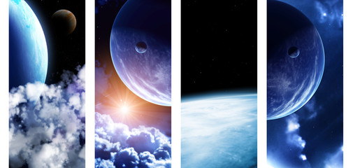 Wall Mural - collection of space banners