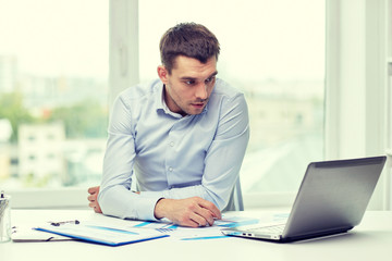 Sticker - stressed businessman with laptop at office