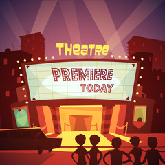 Sticker - Theatre Building Illustration