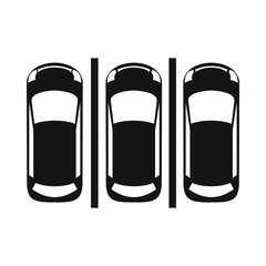 Poster - Car parking icon, simple style