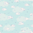 © orangeberry - seamless pattern with clouds and birds