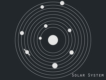 Solar System Planets, Space Objects. Solar System Illustration In Original Style. Vector.