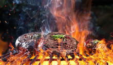 Delicious Grilled Beef Steak On A Barbecue Grill.