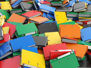 Aufkleber - File binders or folders with documents. Paperwork office colourf