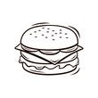 Burger line art vector
