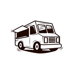 Food truck line art vector