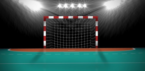 Poster - Composite image of a handball goal
