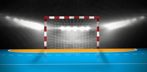 Poster - Composite image of a handball goal