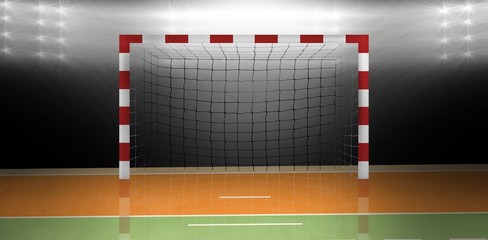 Poster - composite image of a handball goal
