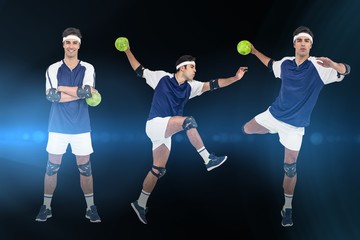 Wall Mural - Composite image of sportsman throwing a ball