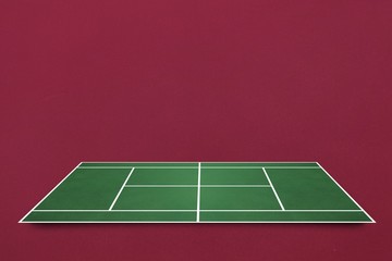 Digital image of tennis field  