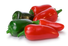 Pile Of Red And Green Jalapeno Peppers