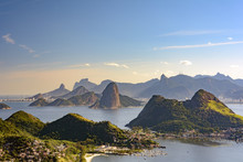 View Of Guanabara Bay, Sugar Loaf And Hills Of Rio De Janeiro From The City Park In Niteroi