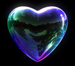 Concept Of Blue Soap Bubble Heart