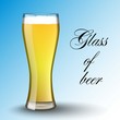 Light beer. Transparent glass