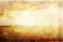 Grungy Vintage Image Of Light, Sea And Sky