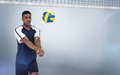 Poster - Composite image of sportsman playing volleyball