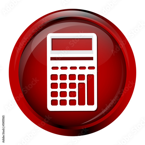 Calculator icon on red button Stock Vector | Adobe Stock