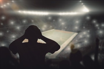 Canvas Print - Composite image of silhouettes of football supporters